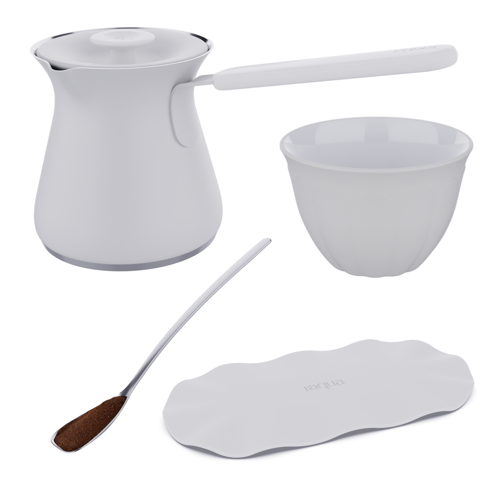 Small Pot + Large Trivet + 6 Cups + Spoon
