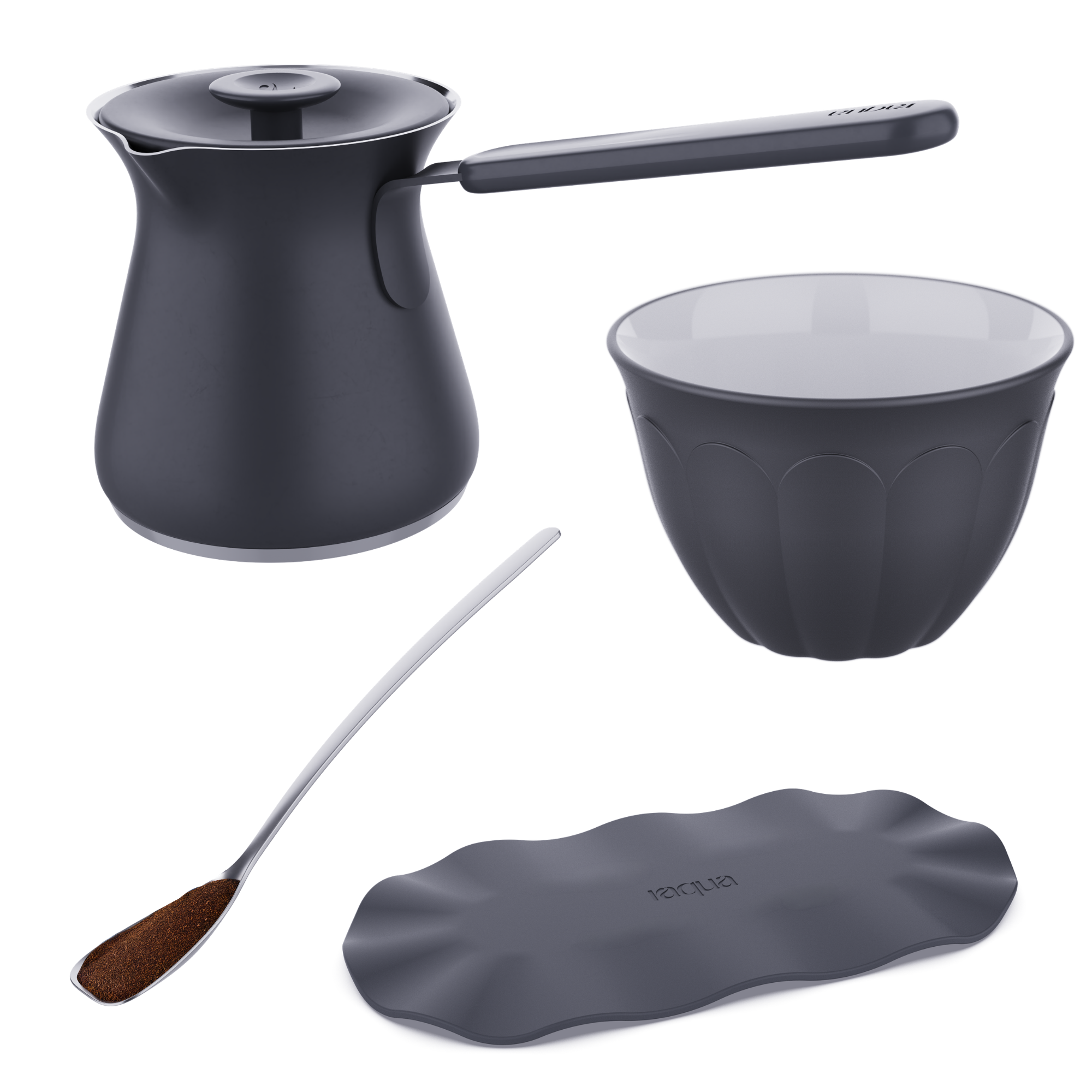 Small Pot + Large Trivet + 6 Cups + Spoon