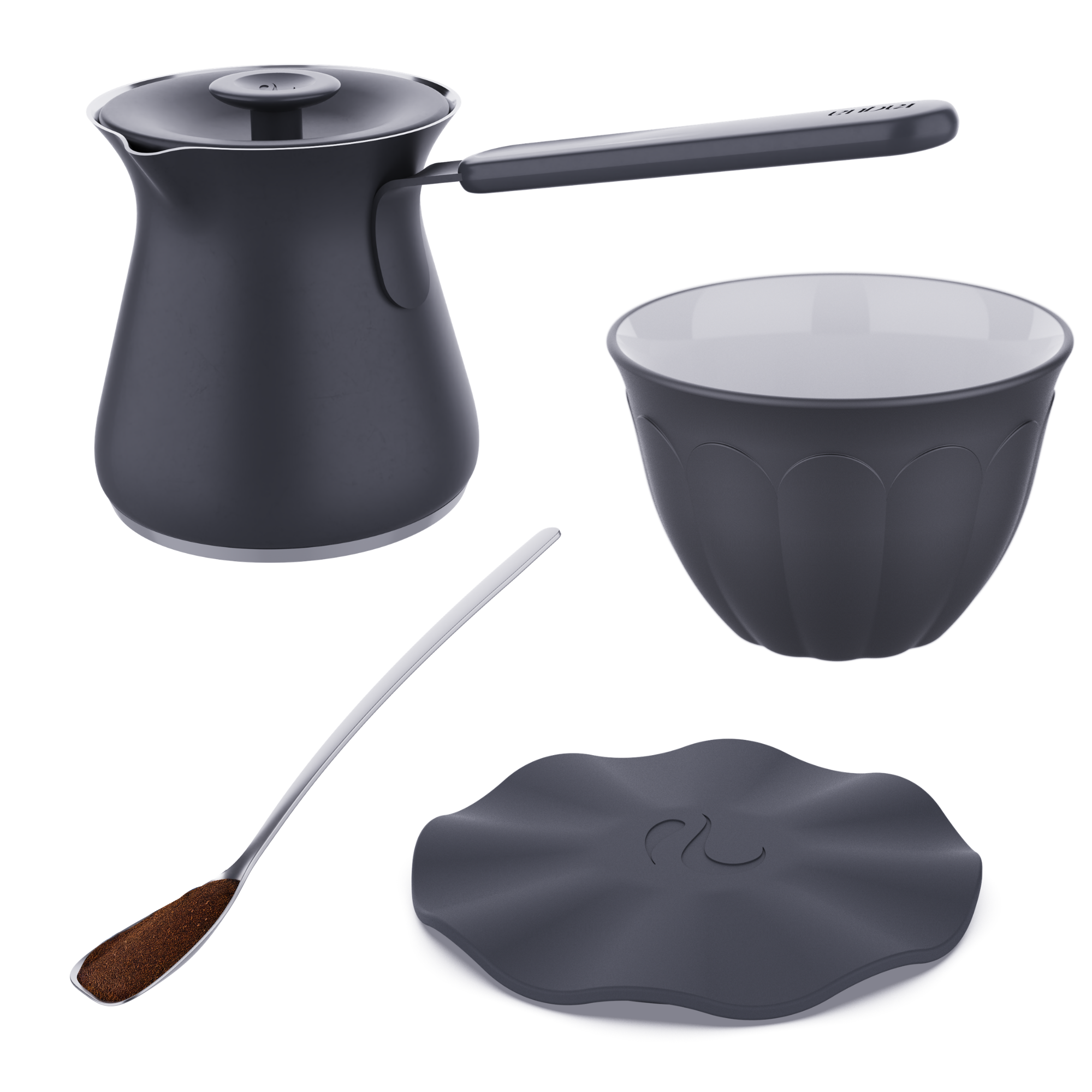 Small Pot + Small Trivet + 6 Cups + Spoon