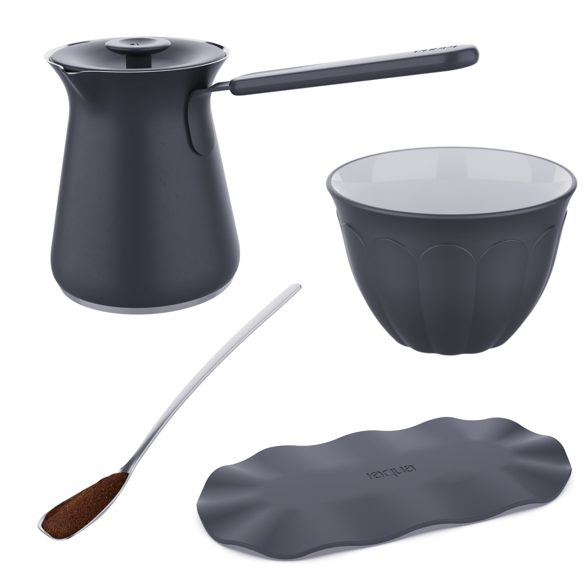 Large Pot + Large Trivet + 6 Cups + Spoon