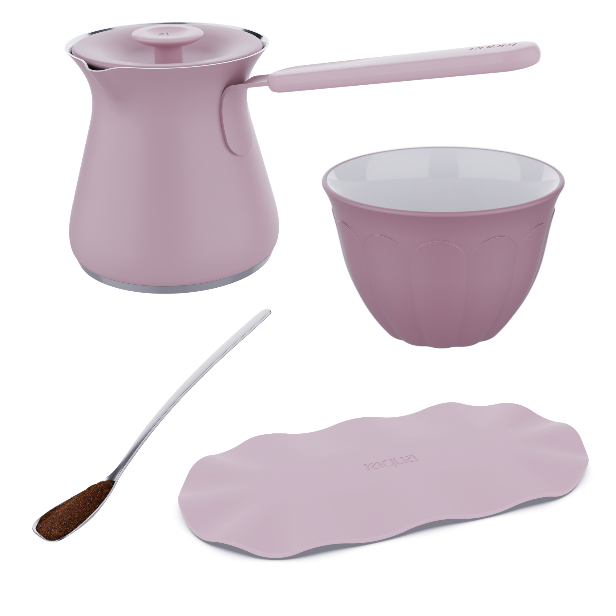 Small Pot + Large Trivet + 6 Cups + Spoon