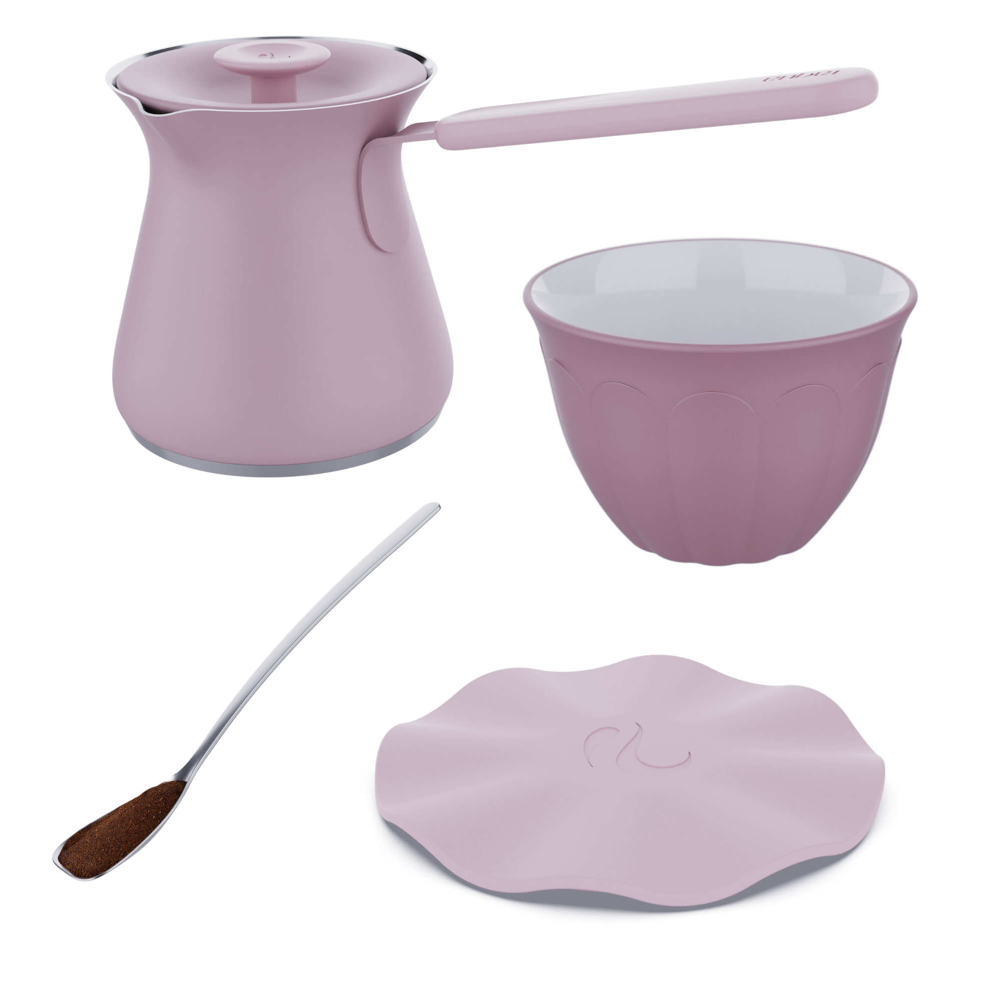 Small Pot + Small Trivet + 6 Cups + Spoon