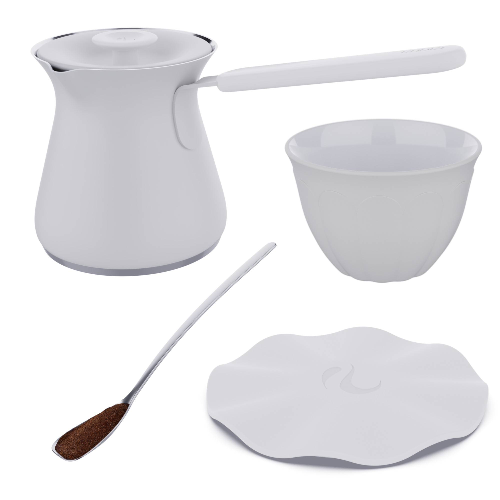 Small Pot + Small Trivet + 6 Cups + Spoon