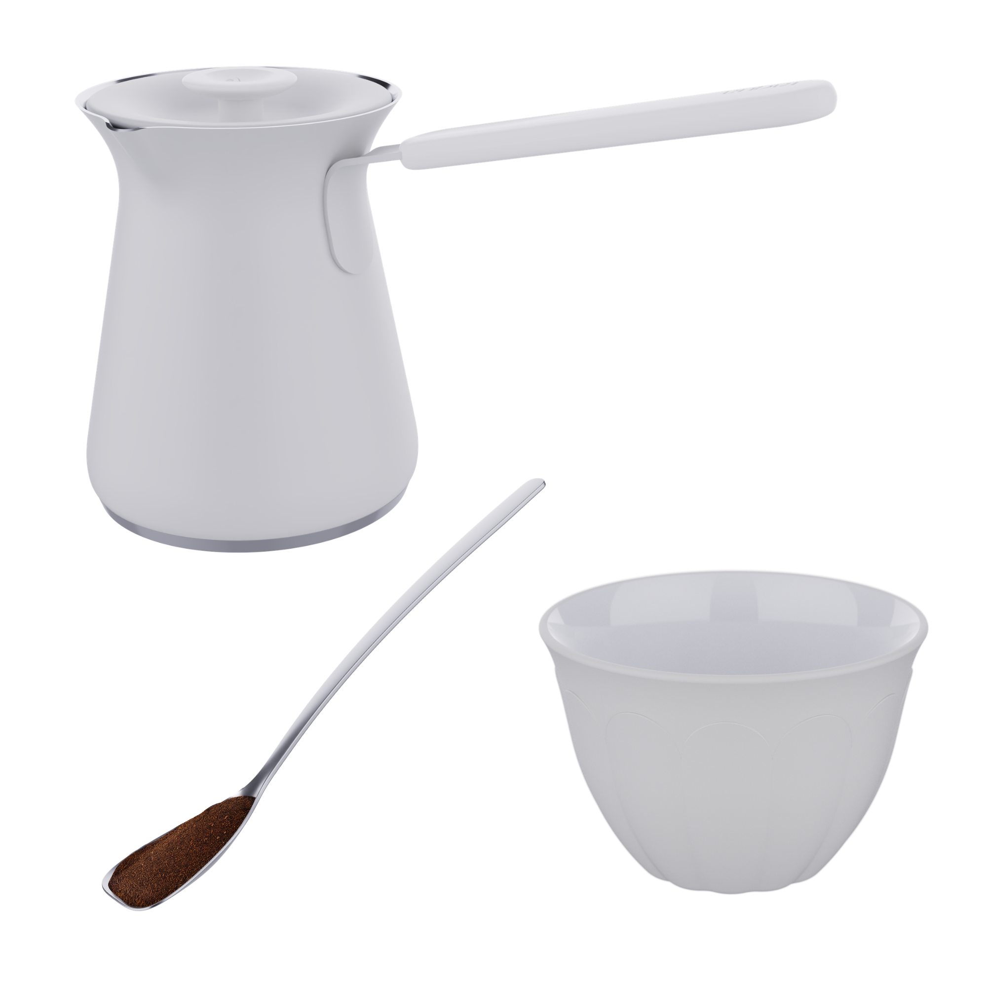 Large Pot + 6 Cups + Spoon