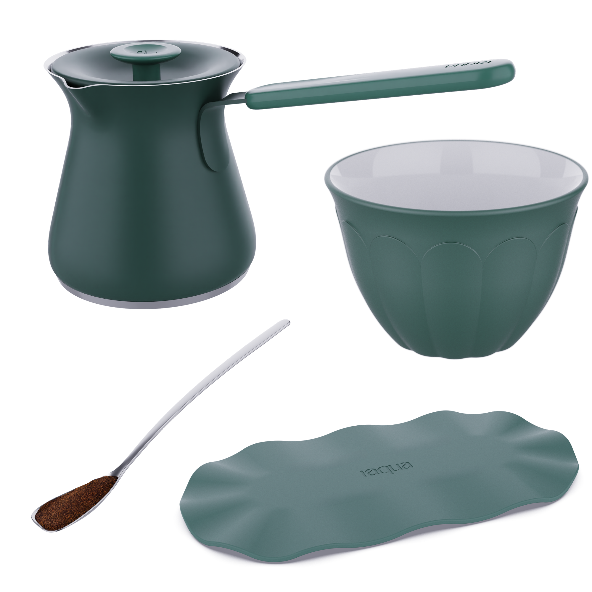 Small Pot + Large Trivet + 6 Cups + Spoon