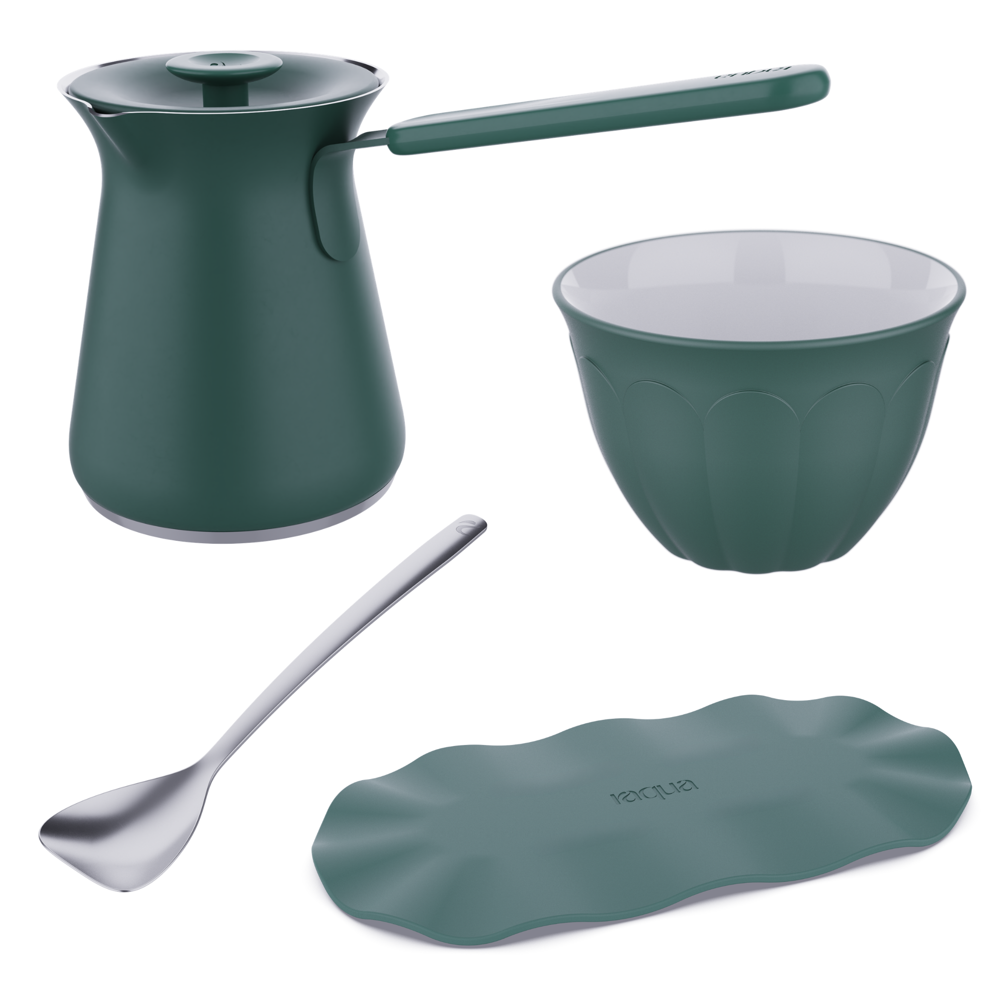 Large Pot + Large Trivet + 6 Cups + Spoon